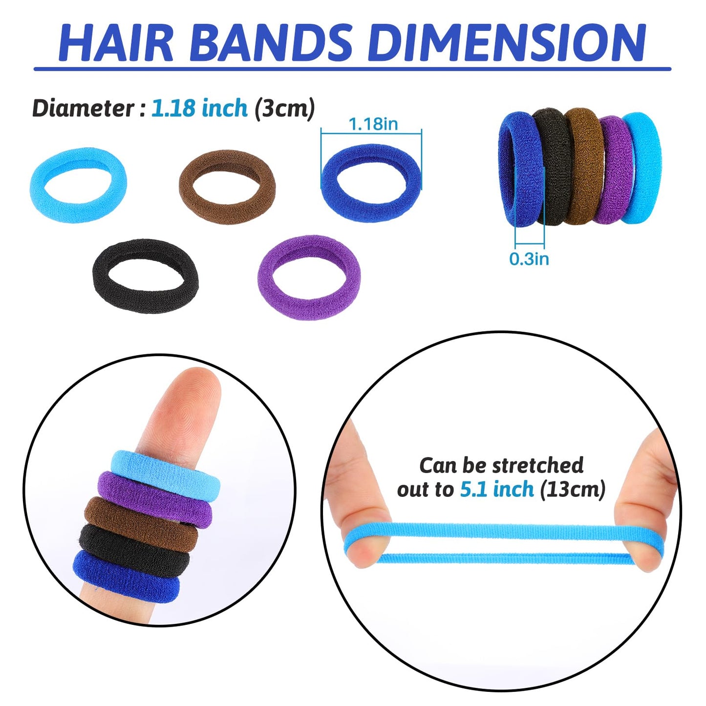 QRTVI 120 Pcs Baby Hair Ties, Cotton Toddler Hair Ties for Girls and Kids, Multicolor Small Seamless Hair Bands Elastic Ponytail Holders(Dark) Beauty and Personal Care QRTVI