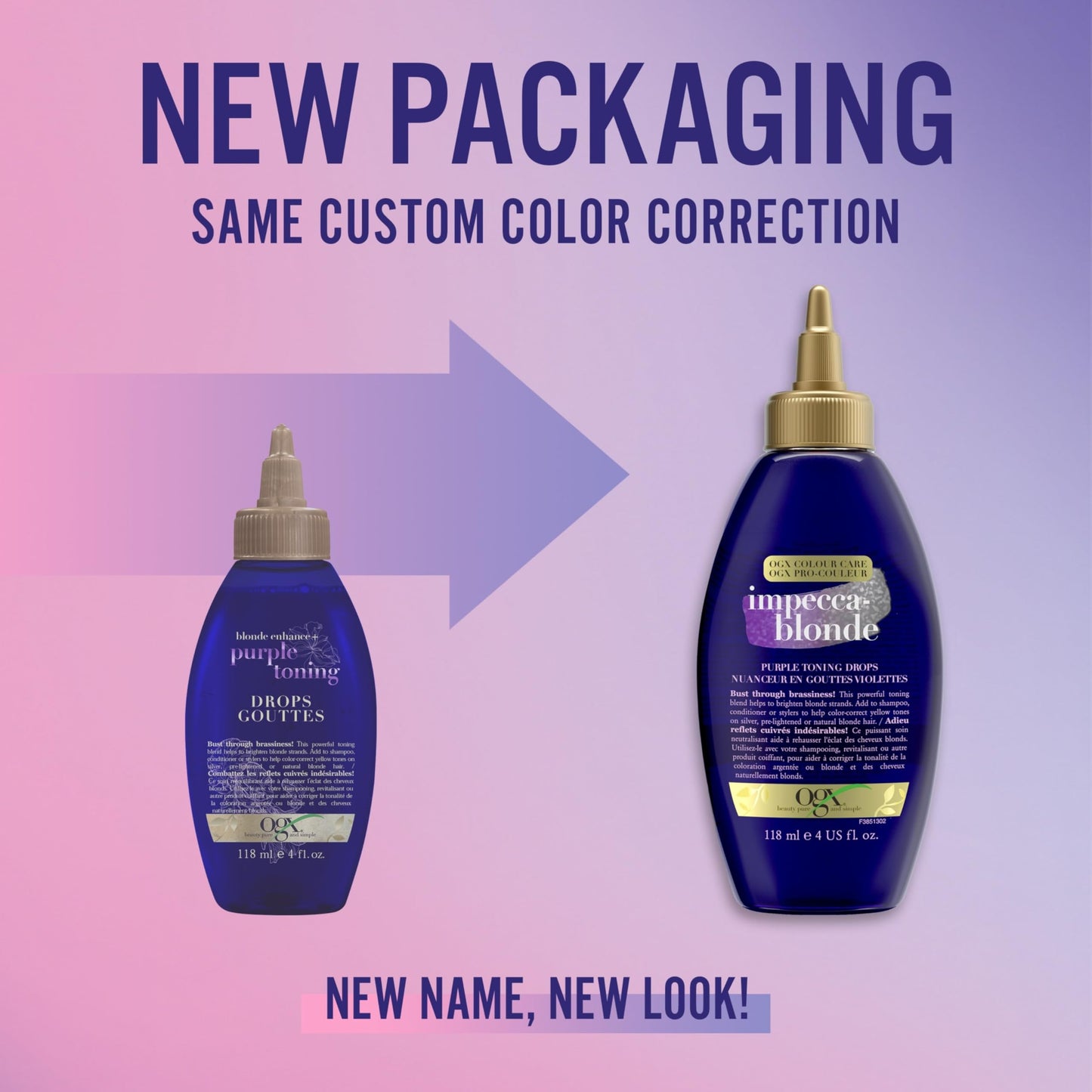 OGX Impecca-Blonde Purple Toning Drops for Blonde Enhance, 4 fl oz Beauty & Personal Care OGX