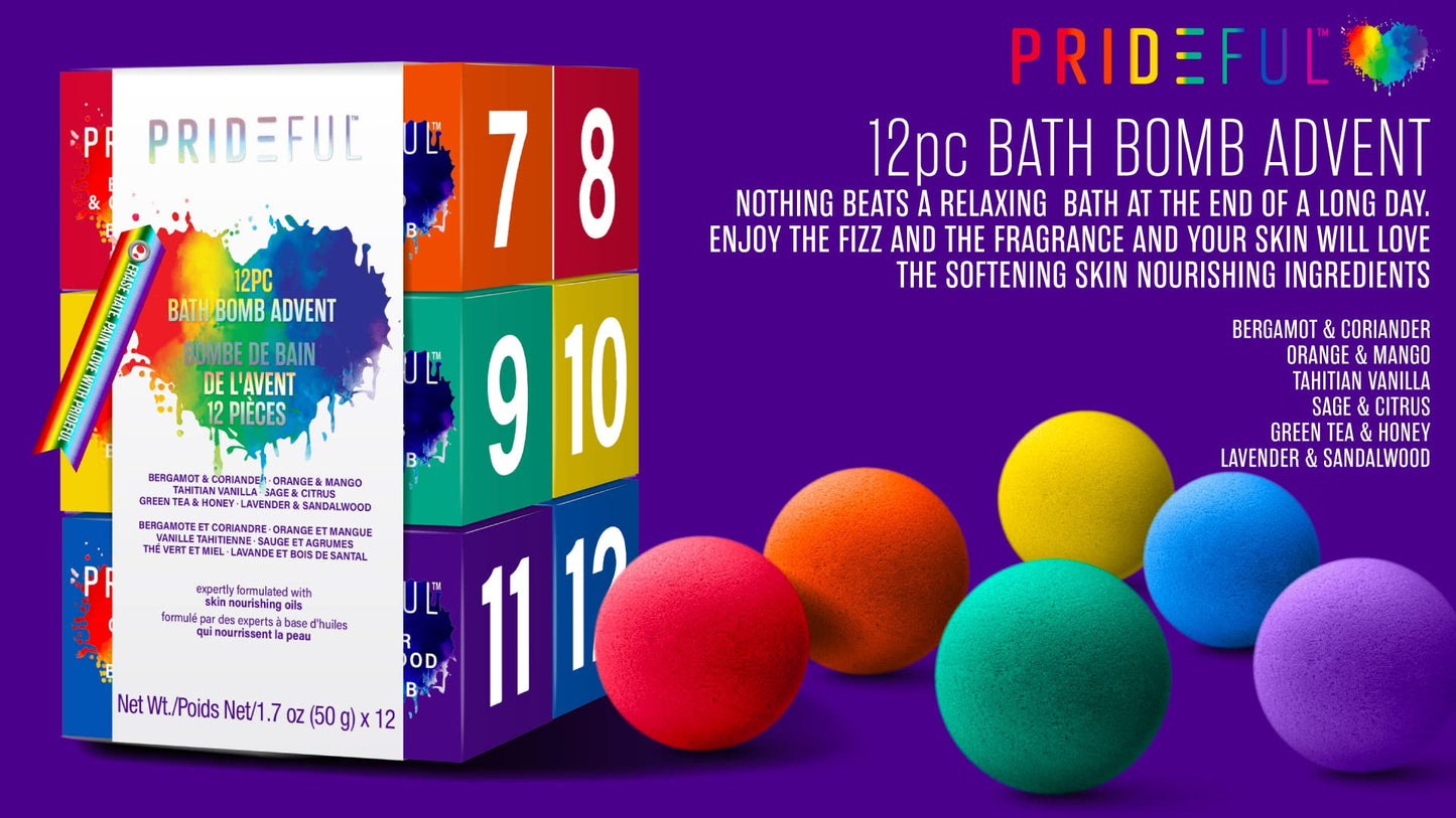 Prideful 12 Pack Bath Fizzers Advent Set (50gm X12) Beauty & Personal Care Prideful