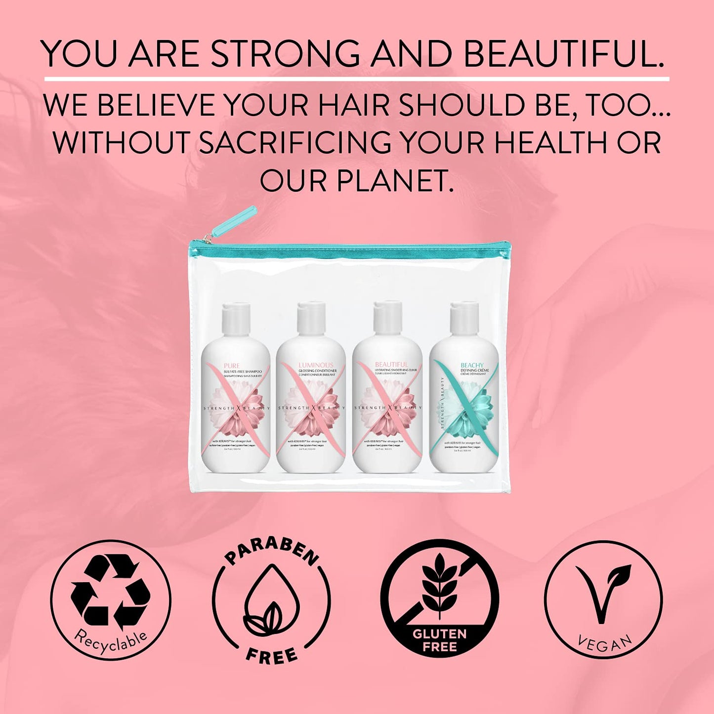 Strength x Beauty 4 pc. Beachy Kit | Fine to Medium Hair Beauty & Personal Care Strength x Beauty