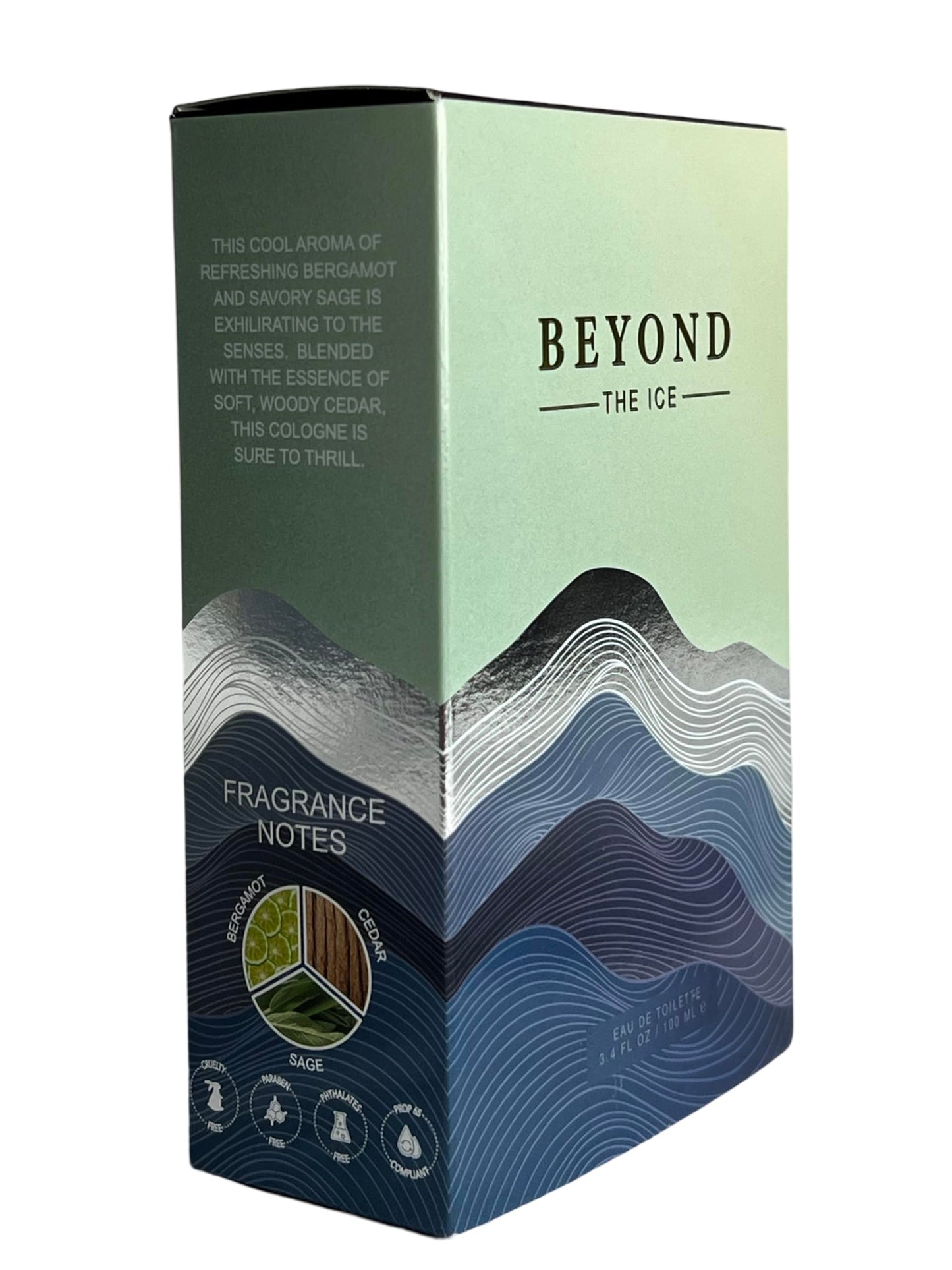 BEYOND THE ICE Eau de Toilette for Men, 3.4 fl oz, Bergamot, Sage, Cedar Notes Beauty & Personal Care Belcam Beauty