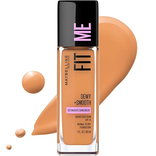 Maybelline New York Fit Me Dewy + Smooth Foundation, 330 Toffee, 1 Fl. Oz (Pack of 1) (Packaging May Vary) Beauty & Personal Care MAYBELLINE