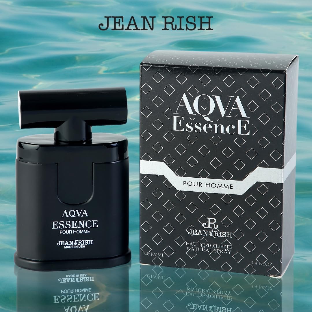 Jean Rish Aqva Essence Eau De Toilette - Perfume for Men (3.4 Fl Oz / 100ml) with Bergamot, Rosemary & Patchouli Notes - Long Lasting and Luxury Beauty & Personal Care Jean Rish