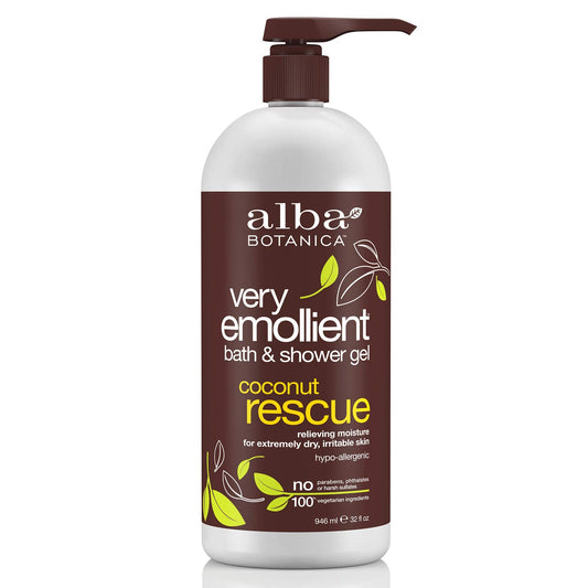 Alba Botanica Very Emollient Bath & Shower Gel, Coconut Rescue, 32 oz. Beauty & Personal Care Alba Botanica