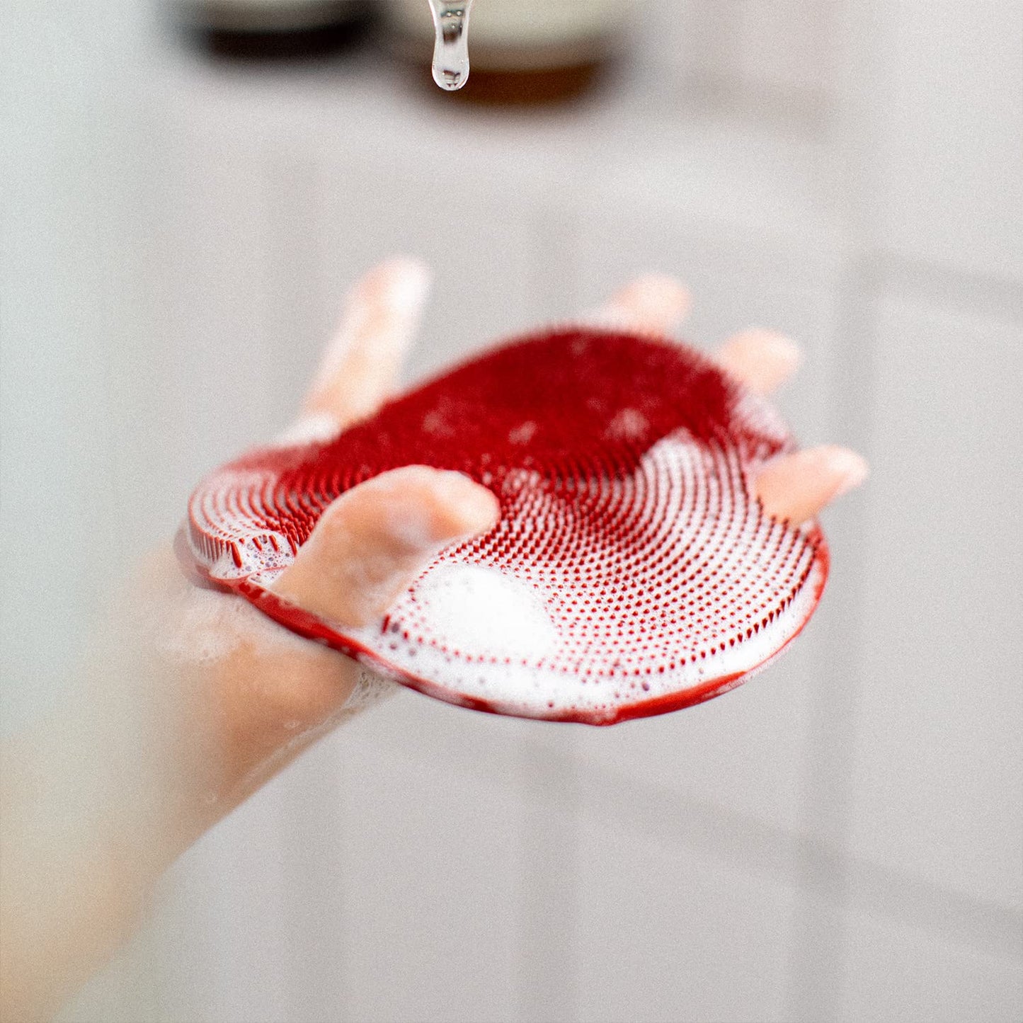 Boie USA Flat Body Scrubber - Soft Silicone-Like Exfoliating Shower Scrubber & Body Cleansing Brush - Stick-to-Wall Loofah Replacement - Body Beauty & Personal Care Boie USA