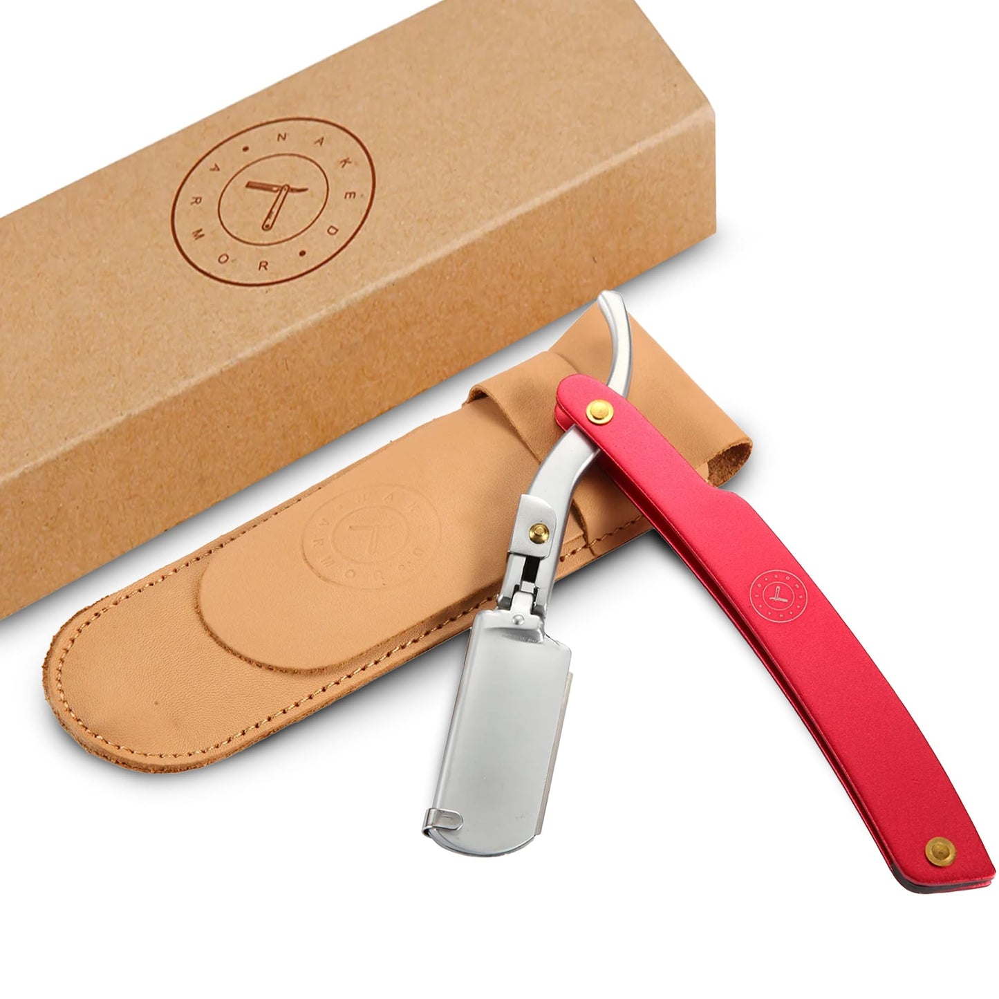 Best Shavette Straight Razor - Replaceable Blade Straight Razor, Metal Handle Shavette, No Stropping or Honing Needed, Great For Beginners, Starter Beauty and Personal Care Naked Armor