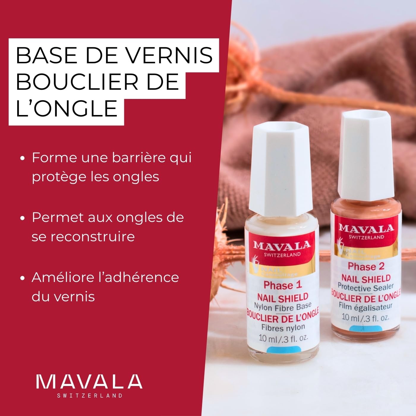 Mavala Nail Shield, 2 Count, Phase 1 & 2, Clear Nail Polish Top Coat, Nail Strengthener, Nail Growth & Nail Hardener Treatment, Nail Care and Repair Beauty & Personal Care MAVALA