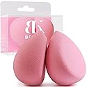 BEAKEY Flat Duo Patented Makeup Sponge Set of 2, Latex Free Pink Beauty Sponge for Foundation and Powder Application, Soft Blending Sponges, Large Beauty & Personal Care BEAKEY