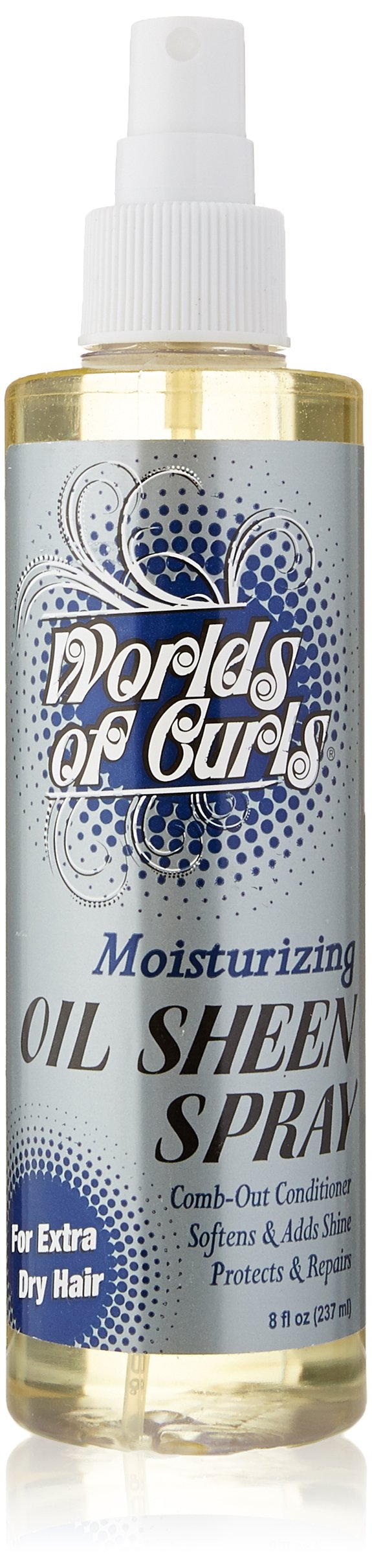Worlds Of Curls Comb Out Conditioner & Oil Sheen Spray Moisturizer Extra Dry Hair, 8 Oz