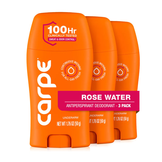 Carpe Underarm Antiperspirant for Women - 100 Hour Sweat & Odor Control - Women's Sweat Control Antiperspirant Deodorant - Extra Strength - Rose Water Beauty and Personal Care Carpe