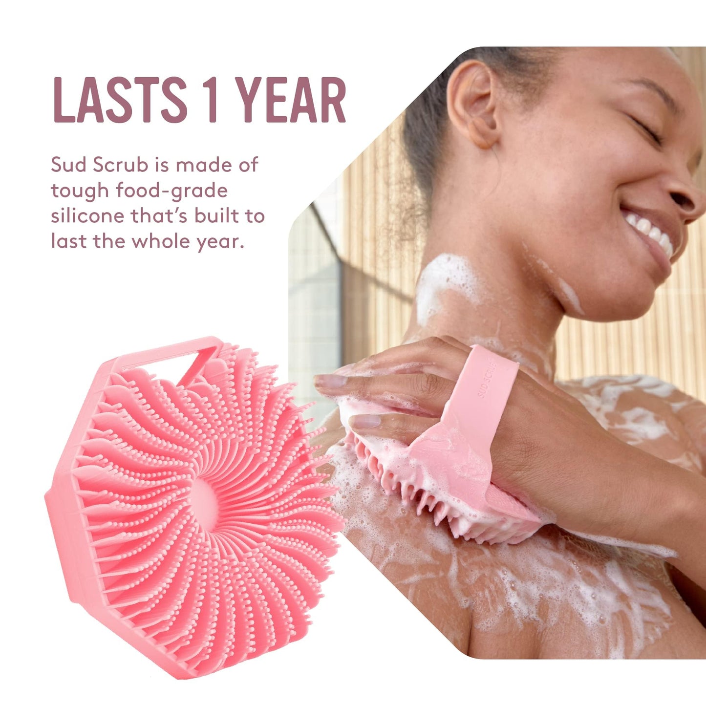 Sud Scrub® Antimicrobial Silicone Body Scrubber, Exfoliating Body Scrubber for Sensitive Skin, Eco Friendly Shower Scrubber for Body, Silicone Body Beauty & Personal Care Sud Scrub