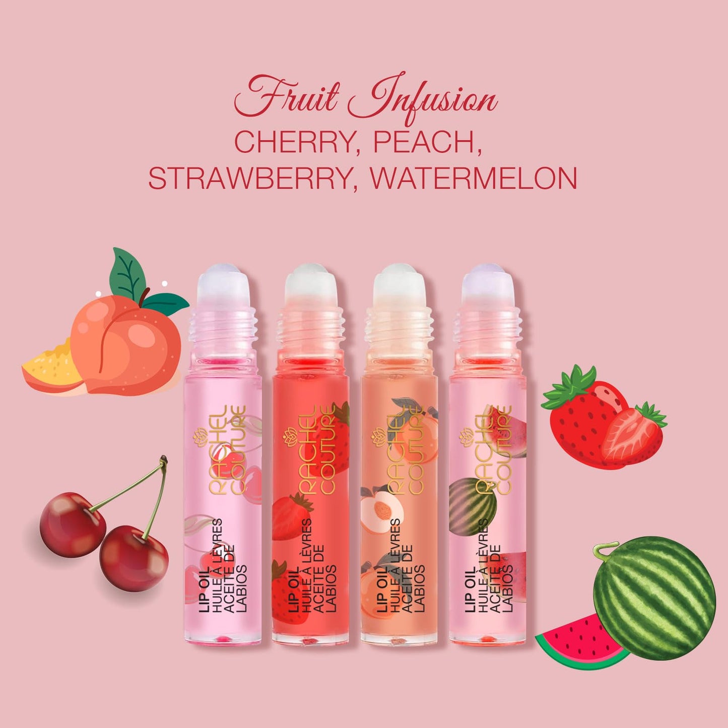 bellapierre Cosmetics 4-Piece Natural Lip Oil Kit | Moisturizing Lip Gloss Set | Fruit Flavored Lip Oil Collection with Rollerball Applicator Beauty & Personal Care bellapierre