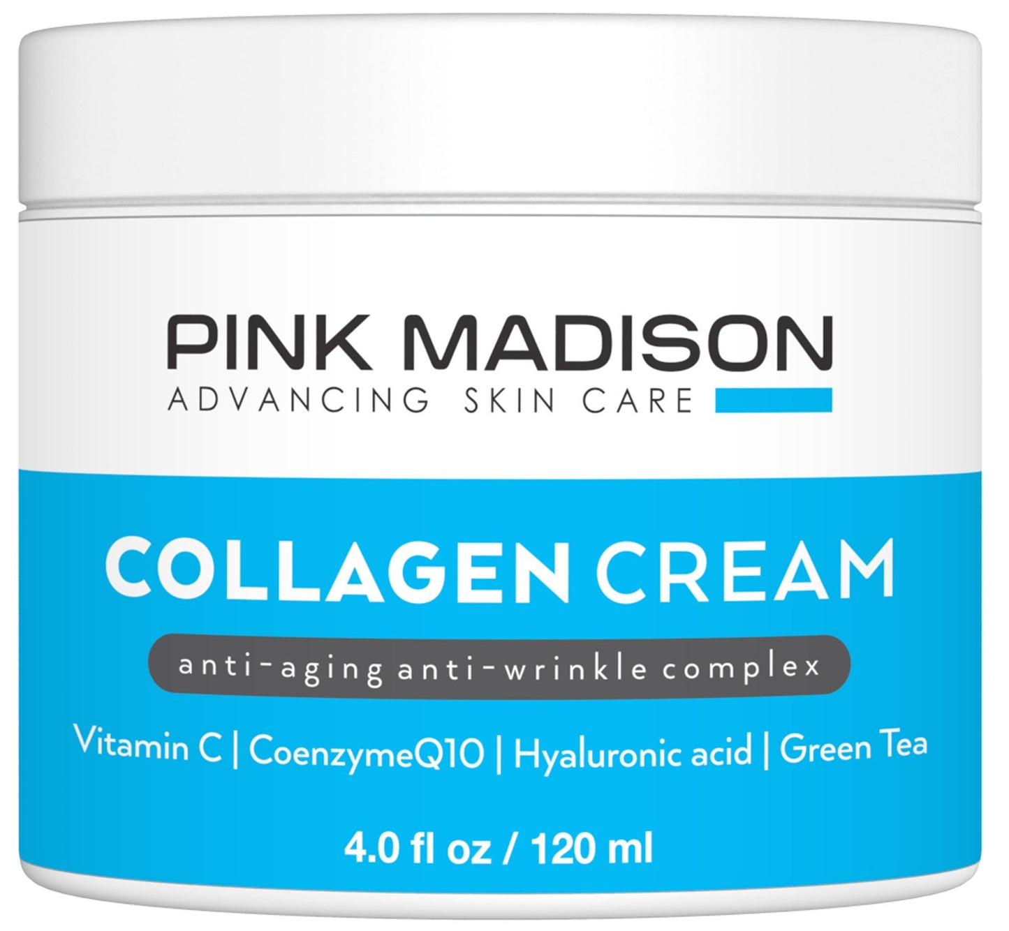 Pink Madison Skin Tightening Collagen Serum Cream with Hyaluronic Acid Anti Aging Face Treatment Fine Lines Wrinkles Men Women 4 Ounce Jar Beauty & Personal Care Pink Madison