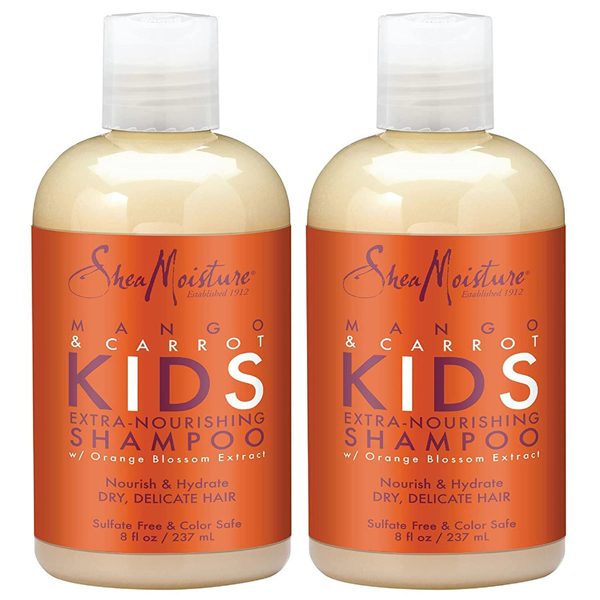 Shea Moisture Kids Shampoo - Extra-Nourishing Shea Butter, Mango & Carrot Hair Detangler with Orange Blossom Extract, Sulfate-Free Shampoo for Kids, 8 Beauty & Personal Care Shea Moisture