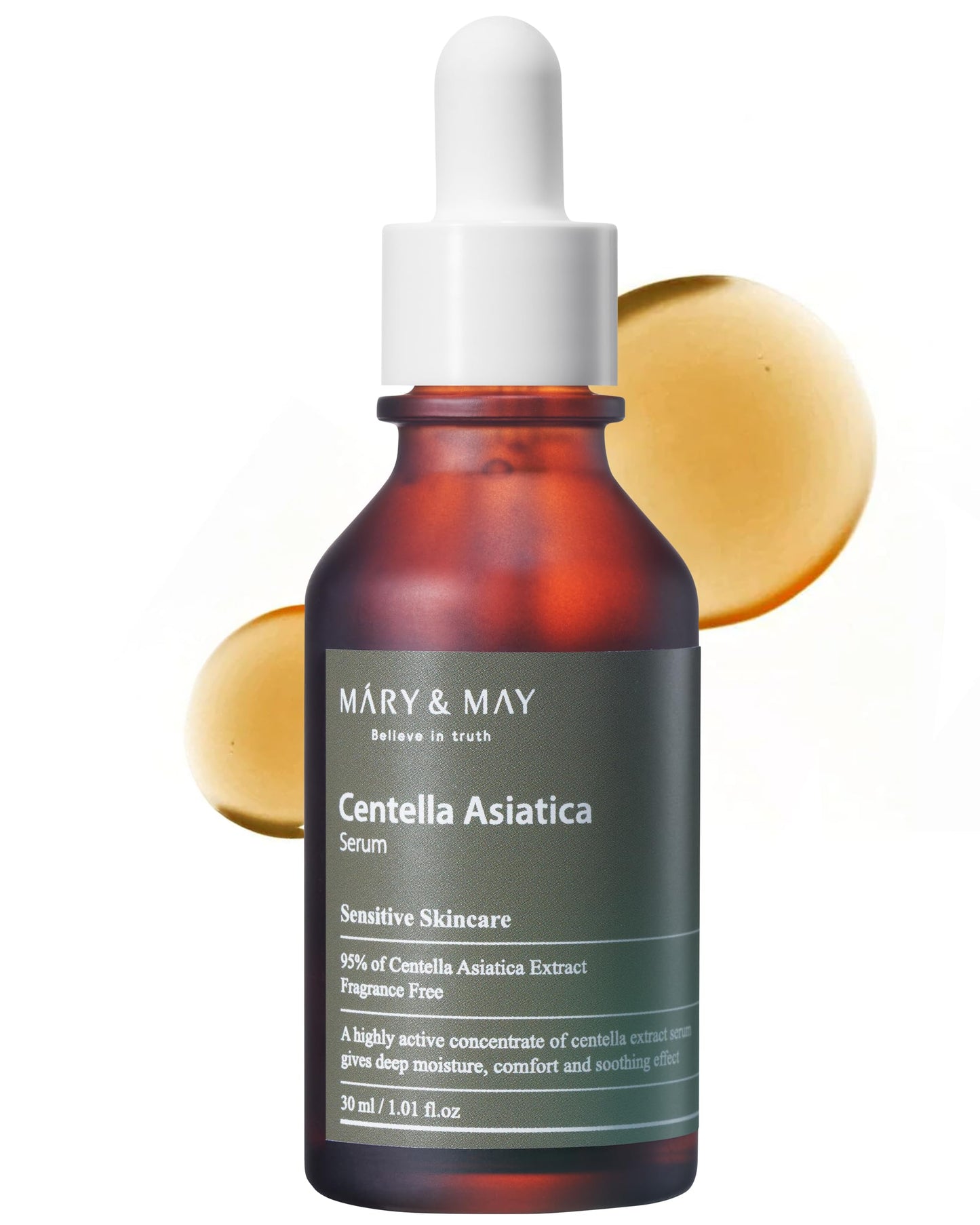 Mary&May Centella Asiatica Serum - 95% of Cica Extracxt for Instant Skin Soothing, Regeneration, and Elasticity Improvement - Korean Face Serum Beauty & Personal Care Mary&May
