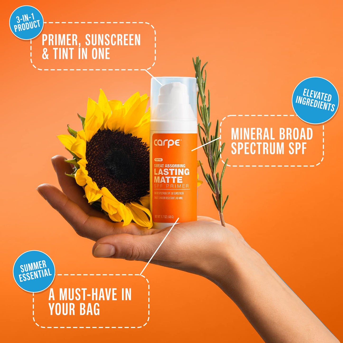Carpe Primer Face Makeup Base New Zinc Mineral Sunscreen SPF 30, Lasting Matte Primer For Oily Skin And Tinted Sunscreen Beauty & Personal Care Carpe