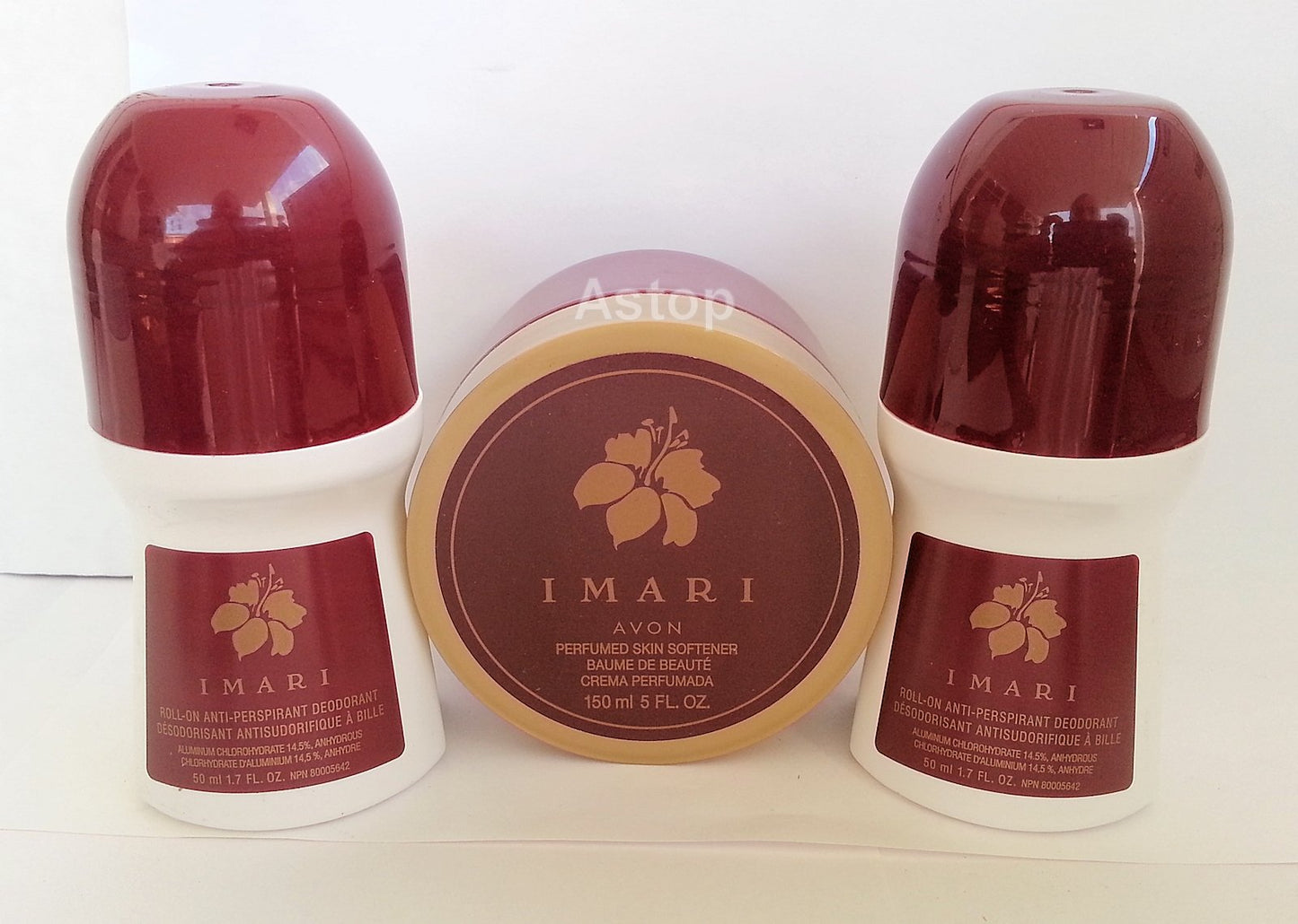 Avon IMARI Perfumed ~ SKIN SOFTENER & DEODORANT ~ Cream Antiperspirant Roll On Combo (3 Pack).. Astop Beauty and Personal Care Naisian