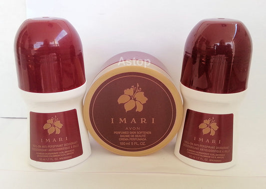 Avon IMARI Perfumed ~ SKIN SOFTENER & DEODORANT ~ Cream Antiperspirant Roll On Combo (3 Pack).. Astop Beauty and Personal Care Naisian