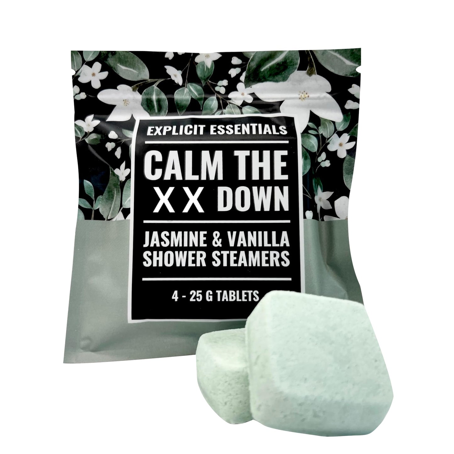 Explicit Essentials Calm The F Down Shower Steamers - Jasmine Vanilla Aromatherapy Shower Steamers for Relaxation & Stress Relief - Spa Shower Gift Beauty and Personal Care Explicit Essentials