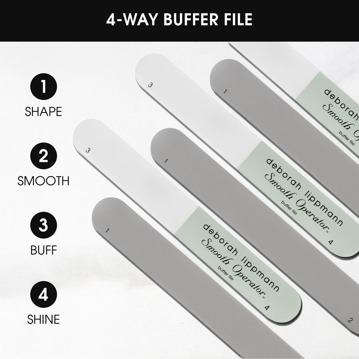 Deborah Lippmann Smooth Operator Nail Buffer File | 4-Way High Gloss Nail Buffer Beauty & Personal Care Deborah Lippmann