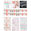 Rain Bingo 72 Pieces False Nails Press on Nails for Kids- Unicorn Short Fake Artificial Full Cover Nail Art Kits Transation with Nail Glue Tabs Beauty & Personal Care Pumkryth