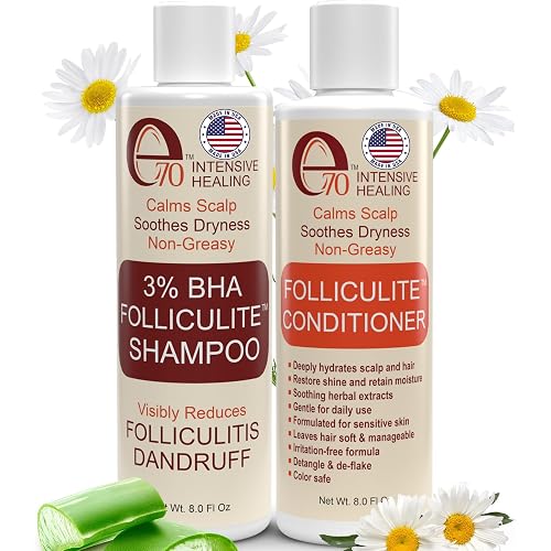Folliculitis Treatment Shampoo and Conditioner with 3% BHA, Salicylic Acid, Aloe Vera & Tea Tree Oil - Anti Itch Shampoo for women & men with Flaky Beauty & Personal Care e70