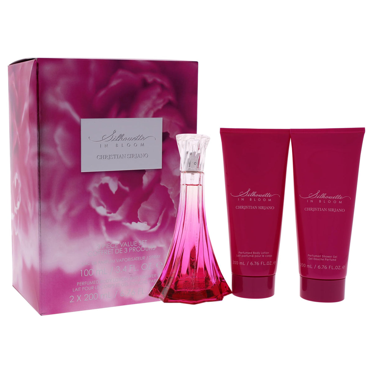 Silhouette In Bloom by Christian Siriano for Women - 3 Pc Gift Set 3.4oz EDP Spray, 6.7oz Perfumed Body Lotion, 6.7oz Perfumed Shower Gel Beauty & Personal Care Christian Siriano