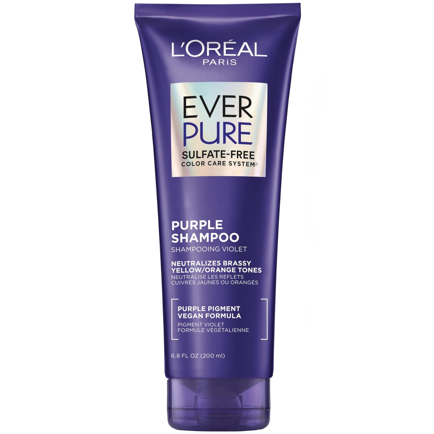 L’Oreal Paris Sulfate Free Brass Toning Purple Shampoo for Blonde, Bleached, Silver, or Brown Highlighted Hair, EverPure, 6.8 Fl Oz (Packaging May Beauty & Personal Care L'Oreal Paris
