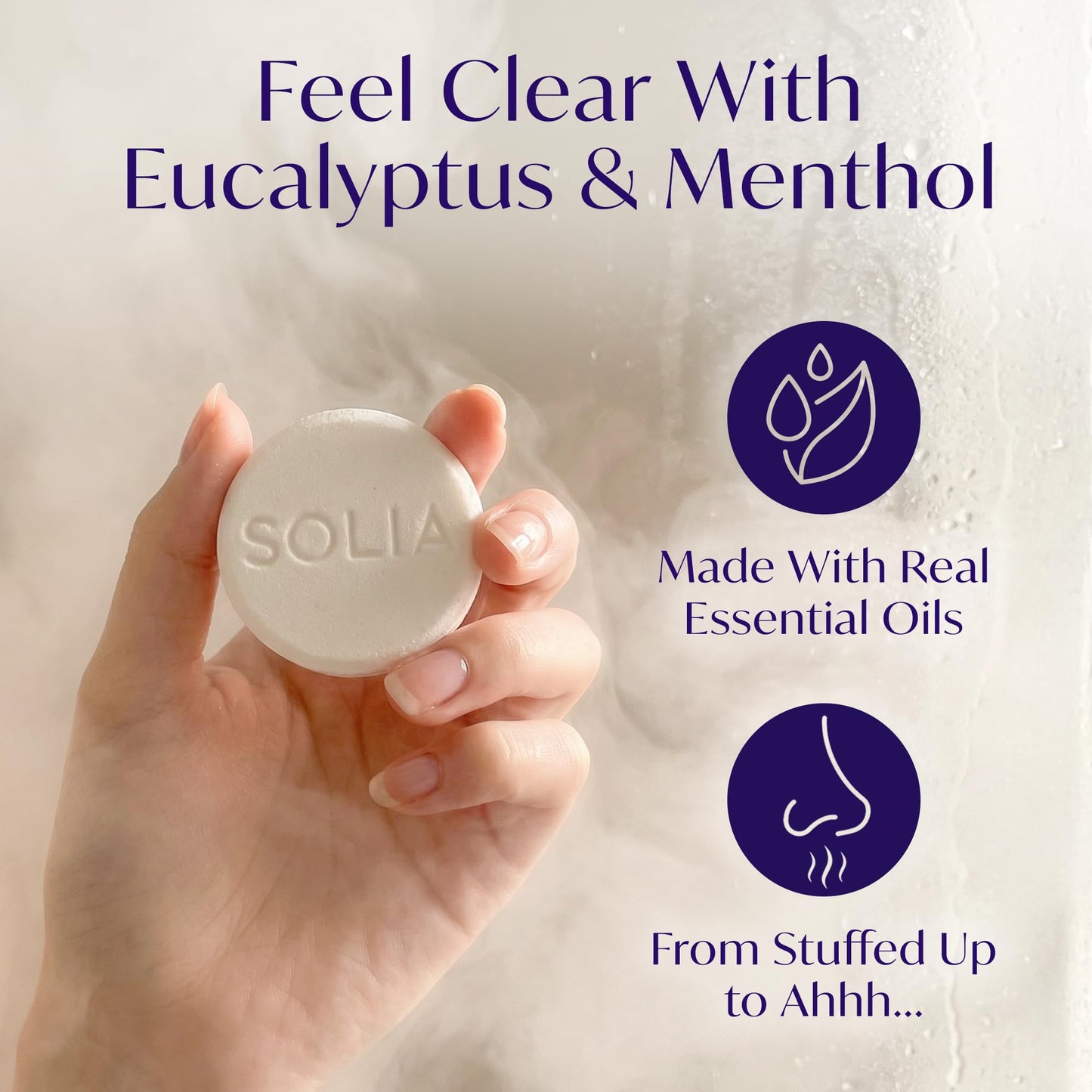Menthol and Eucalyptus Shower Steamers, Patented Vapor Shower Tablets Aromatherapy Bath Bombs for Women, Spa Relaxing Gifts for Women and Men Beauty and Personal Care Solinia
