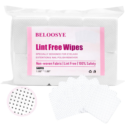 540 PCS Lint Free Nail Wipes,Eyelash Extension Glue Wipes,Super Absorbent Soft Non-woven Fabric Adhesive Nail Polish Remover Wipe,Cleaning Pad Cloth Beauty & Personal Care BELOOSYE