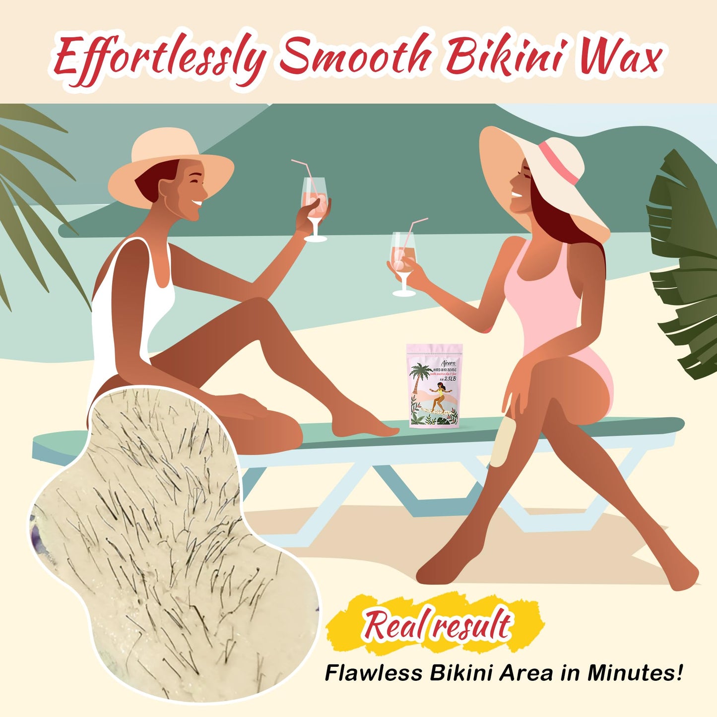 Ajoura 2.5 lb Wax Beads for Hair Removal - Premium Hard Wax for Coarse Hair, Ideal for Brazilian Bikini, Legs, Face, Underarms, Arms, Chest, Back Beauty and Personal Care Ajoura