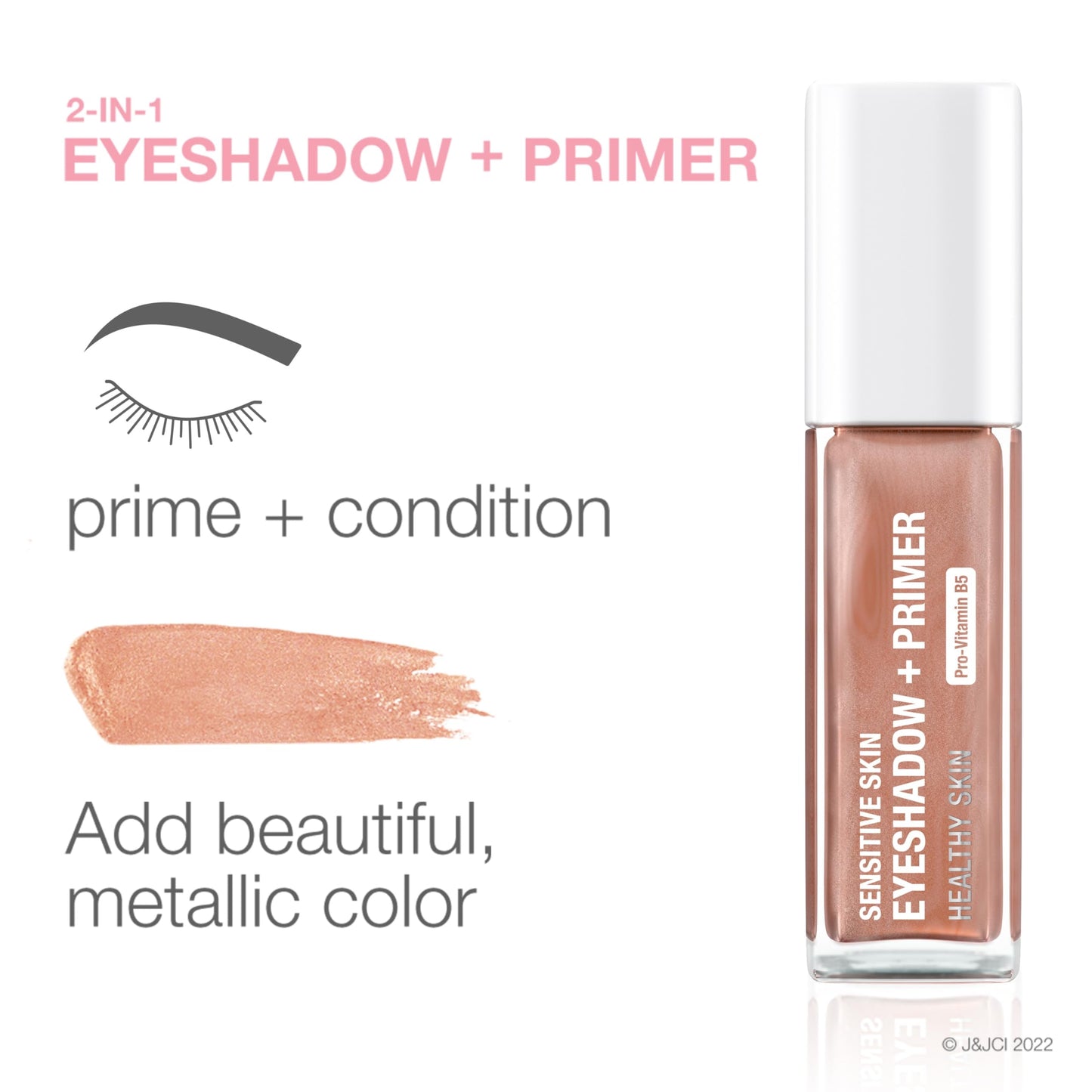 Neutrogena Sensitive Skin Eyeshadow + Primer, a Longwearing, 2-in-1 Metallic Eyeshadow for Sensitive Skin with Pro-Vitamin B5, Lightweight Beauty & Personal Care Neutrogena