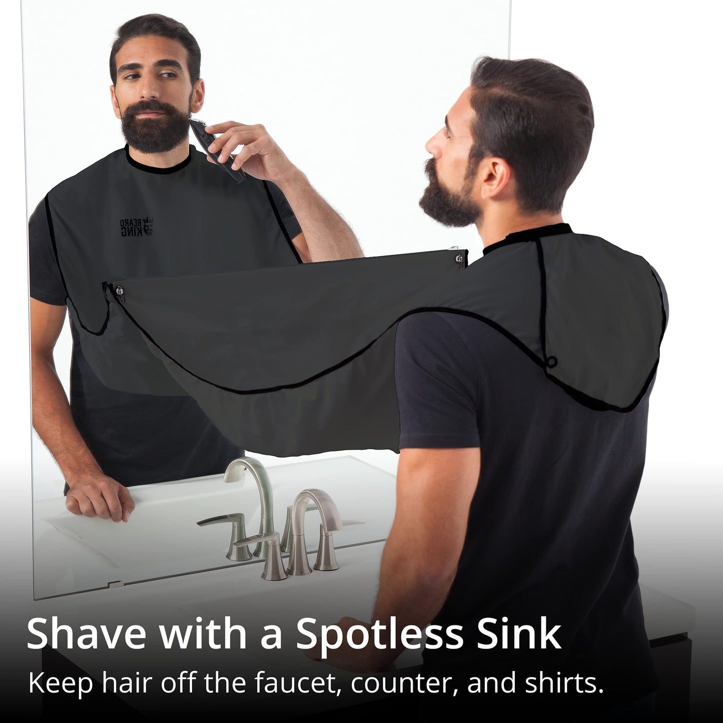 BEARD KING Beard Bib Apron - As Seen on Shark Tank - Gifts for Him, Stocking Stuffers for Men, Mens Gift, Black Beauty and Personal Care BEARD KING