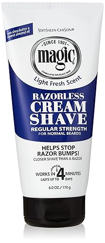 Magic Razorless Cream Shave Regular Strength Light Fresh Scent 6oz Tube Beauty & Personal Care SoftSheen