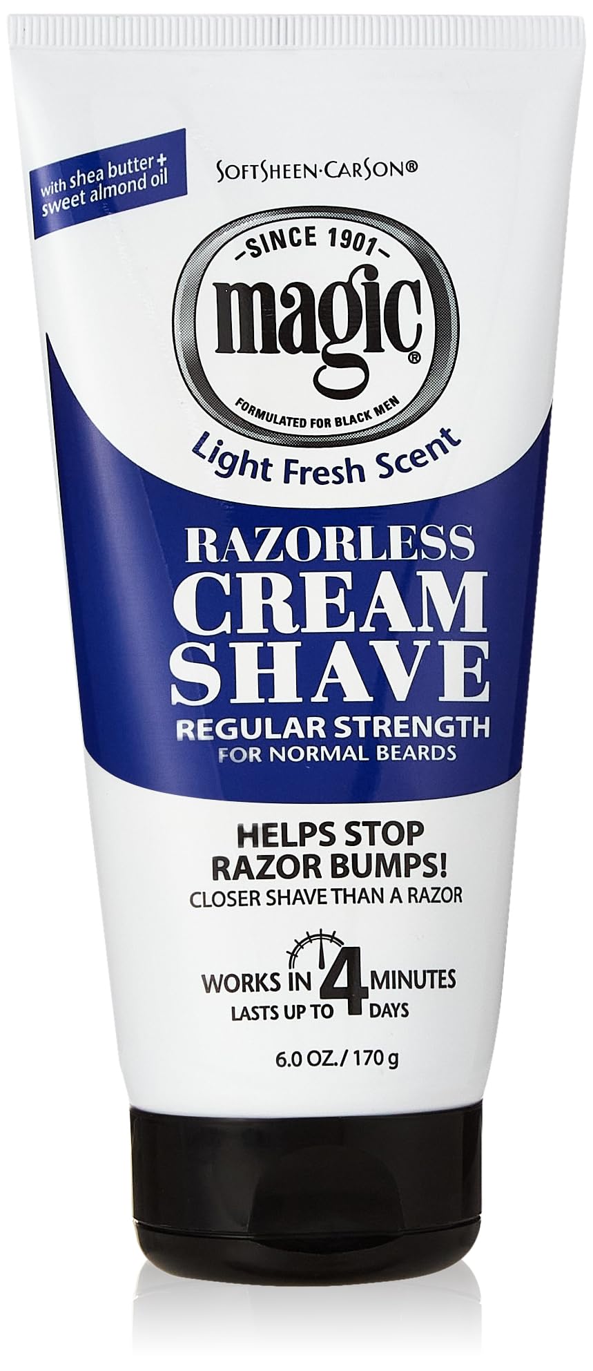 Magic Razorless Cream Shave Regular Strength Light Fresh Scent 6oz Tube Beauty & Personal Care SoftSheen