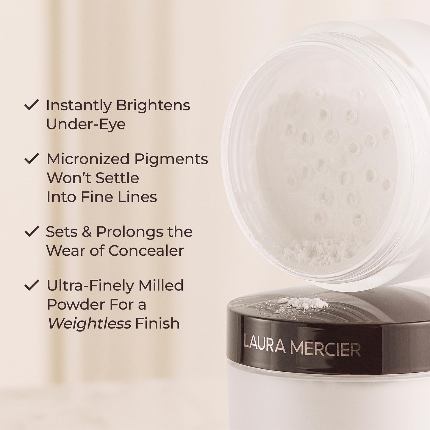 Laura Mercier Secret Brightening Powder For Under Eyes, Weightless Setting Powder for Under-Eye Concealer, Instantly Brightens, Sets & Prolongs Beauty & Personal Care Laura Mercier