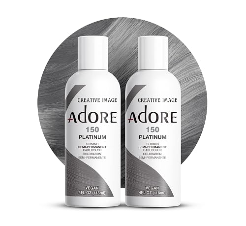 Adore Semi Permanent Hair Color (150 Platinum) (2 Pack) | Vegan & Cruelty-Free Grey Hair Dye | No Ammonia, No Peroxide, No Alcohol | 4 Fl Oz Beauty & Personal Care Adore