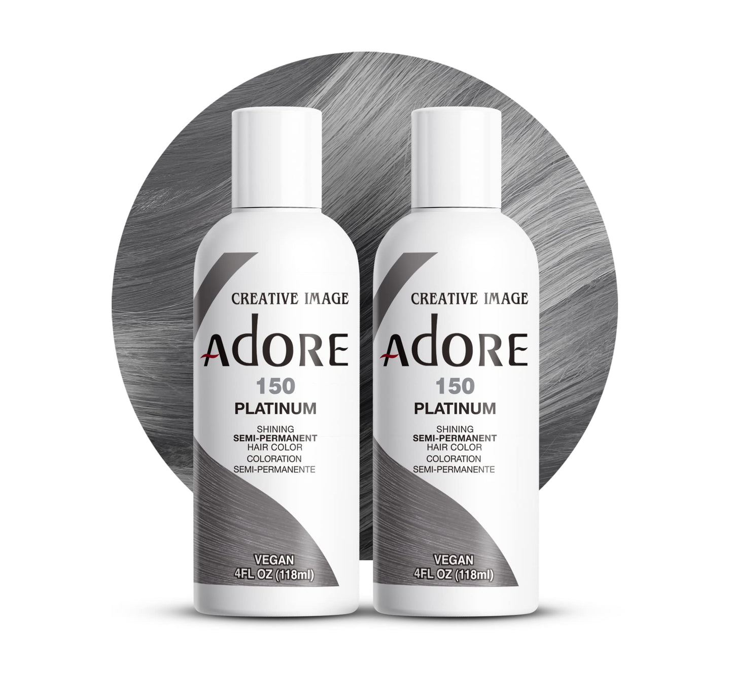 Adore Semi Permanent Hair Color (150 Platinum) (2 Pack) | Vegan & Cruelty-Free Grey Hair Dye | No Ammonia, No Peroxide, No Alcohol | 4 Fl Oz Beauty & Personal Care Adore