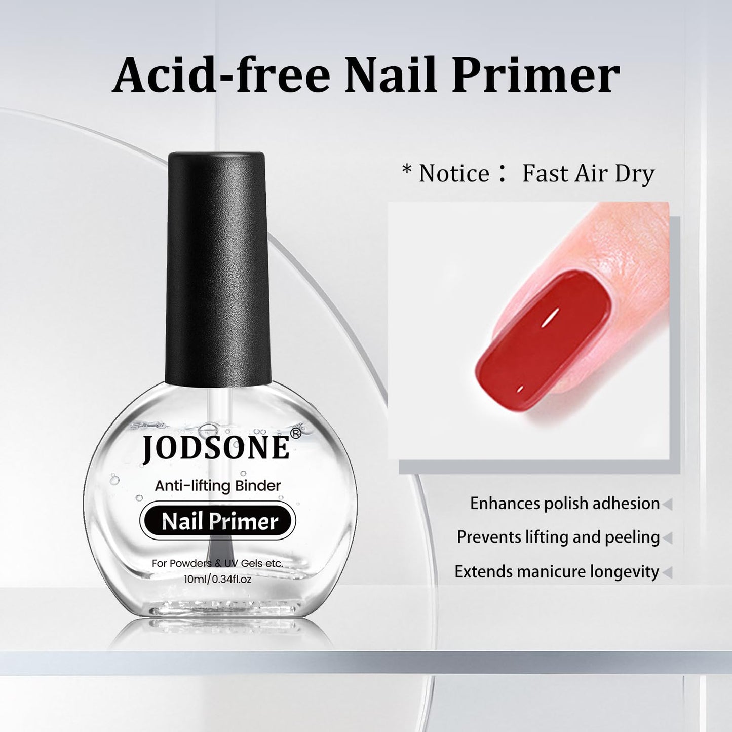 JODSONE 2Pcs 10ml Nail Dehydrate and Nail Primer Kit for U V Gel Nails Polish Professional Salons Set Superior Bonding DIY Art Design Long Lasting Beauty and Personal Care JODSONE