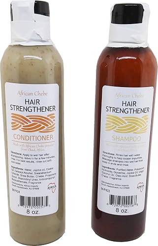 African Chebe Shampoo & Conditioner Hair Strengthener Set [Natural - 8 oz.] Beauty & Personal Care Cultural Exchange