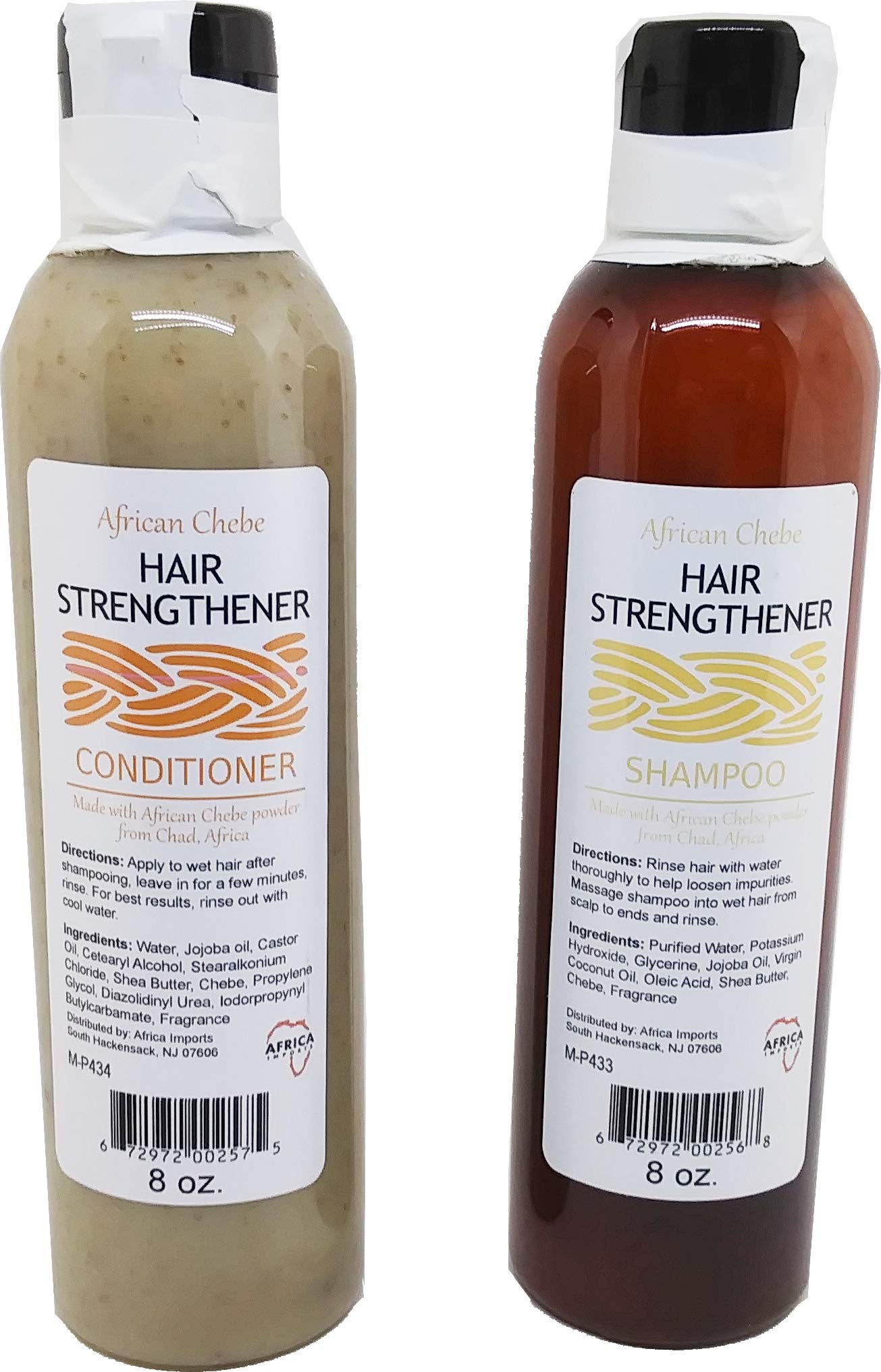 African Chebe Shampoo & Conditioner Hair Strengthener Set [Natural - 8 oz.] Beauty & Personal Care Cultural Exchange