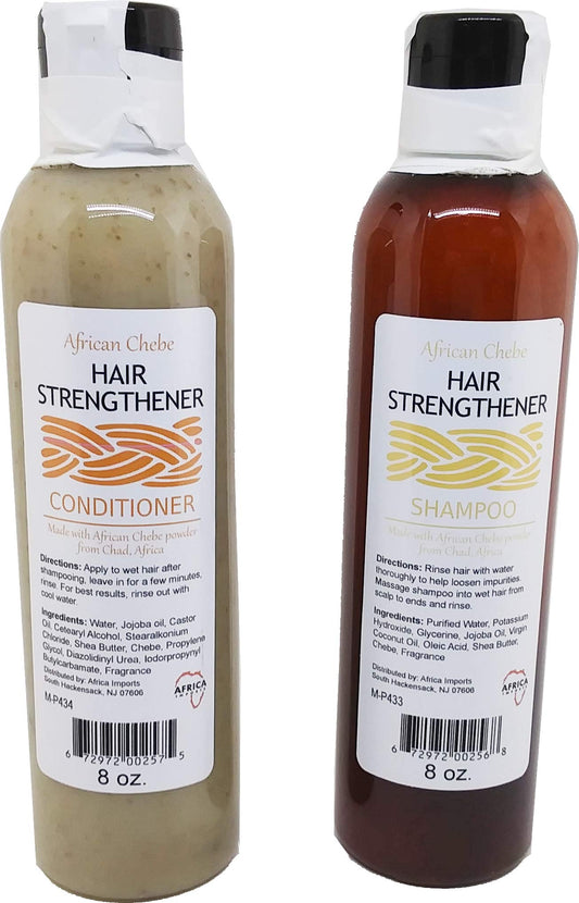 African Chebe Shampoo & Conditioner Hair Strengthener Set [Natural - 8 oz.] Beauty & Personal Care Cultural Exchange