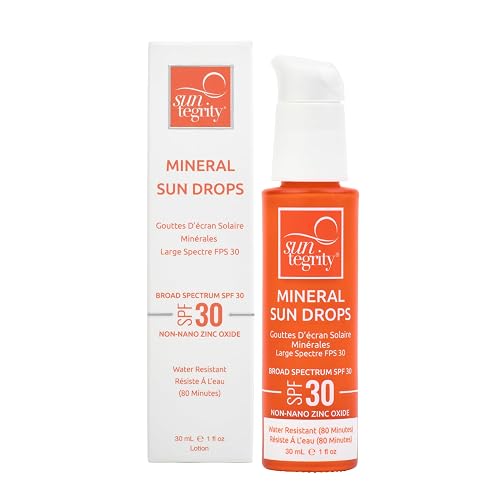 Suntegrity Mineral Sun Drops SPF 30 | Broad Spectrum Zinc Oxide Sunscreen for Face | Vegan, Reef-Safe, Non-Greasy Daily Sun Protection | Beauty & Personal Care Suntegrity