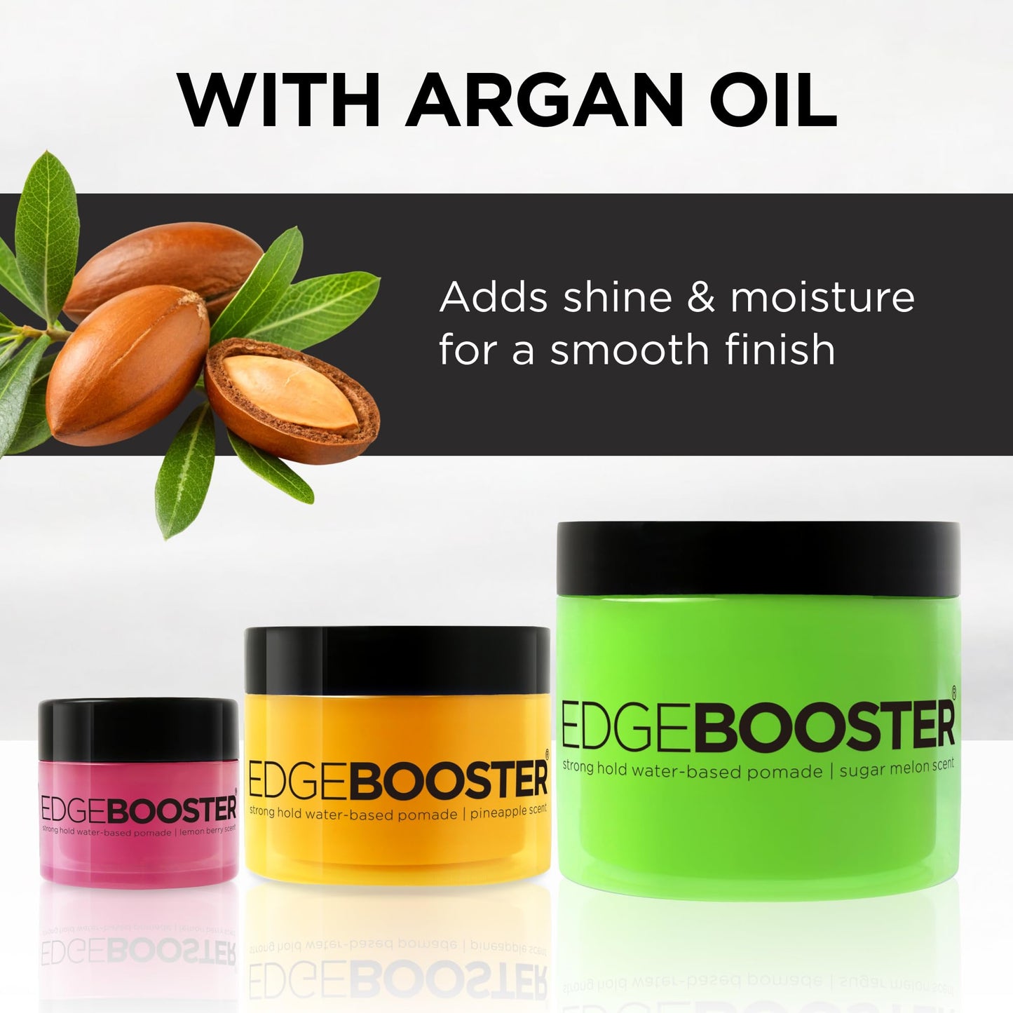 Style Factor Edge Booster Strong Hold Water-Based Pomade | Formulated with Argan Oil for Moisture & High Shine | Long Lasting Edge Control Gel | Lemon Beauty & Personal Care Style Factor