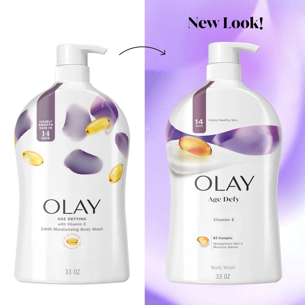 Olay Body Wash for Women, Age Defy with Vitamin E, 24/7 Moisture Barrier Repair, Hydrating & Cleansing Formula for Visibly Healthy Soft Skin, Vitamin Beauty & Personal Care Olay