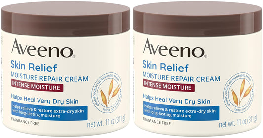 Aveeno Skin Relief Intense Moisture Repair Body Cream with Triple Oat & Shea Butter Formula, Helps Relieve & Restore Extra-Dry Skin with Long-Lasting