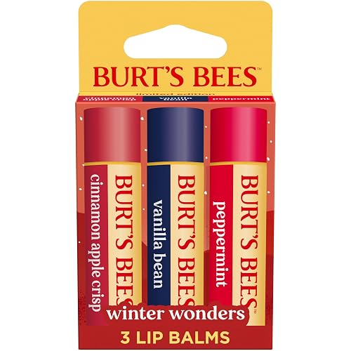 Burt's Bees Winter Wonders Lip Balm Set, Natural Origin Lip Care, 3 Tubes, 0.15 oz. Beauty & Personal Care Burt's Bees