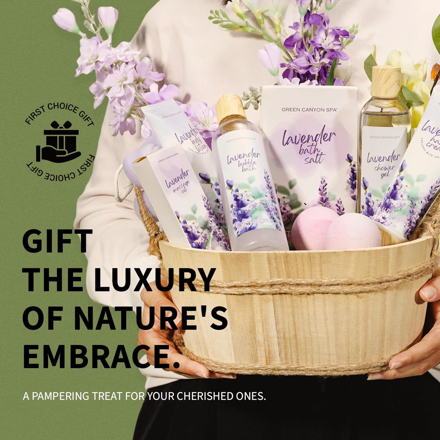 Spa Gift Baskets for Women - Lavender Bath Gift Sets- 11pcs with Bubble Bath, Shower Gel, Body Lotion, Bath Bombs, Essential Oil, Mothers Day Birthday Beauty and Personal Care Green Canyon Spa