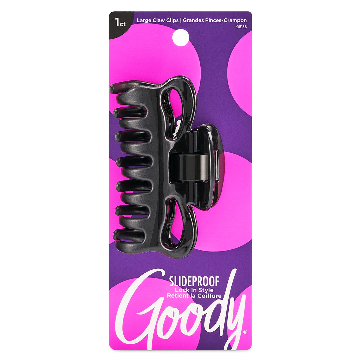 Goody Ouchless No-metal Flexible Claw Hair Clip, Large, Black, 1-count, Pack of 3 (1936822) Beauty & Personal Care GOODY