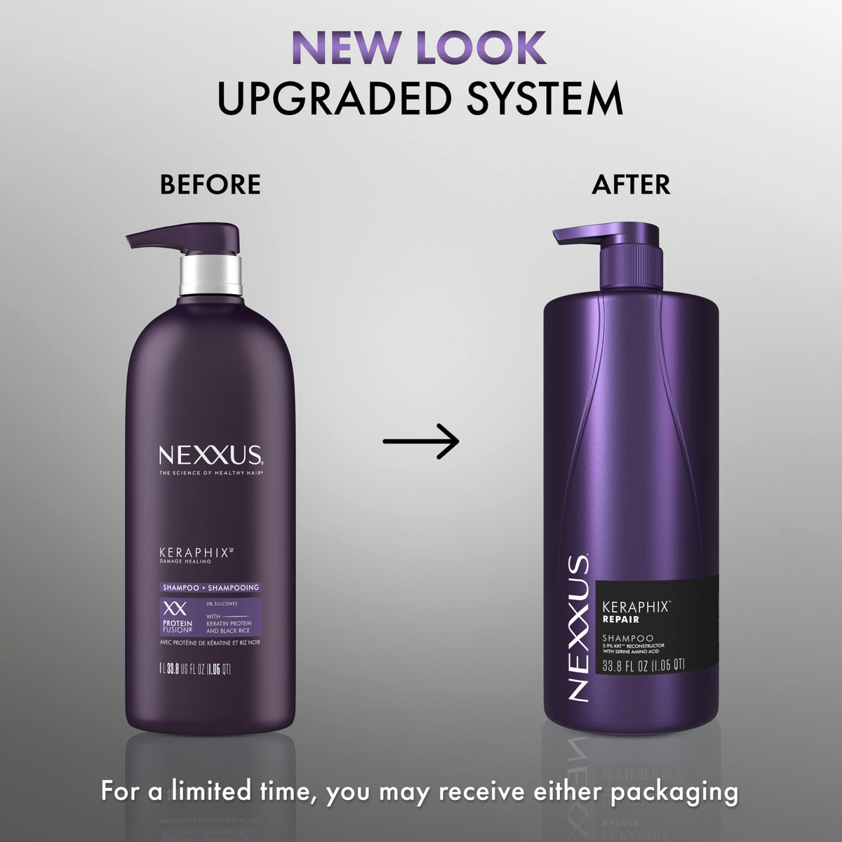 Nexxus Keraphix Shampoo With ProteinFusion for Damaged Hair Keratin Protein, Black Rice, Silicone-Free 33.8 oz Beauty & Personal Care Nexxus